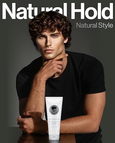 Avenue Man Curl Defining Cream - Improved Formula - Natural & Flexible Hold with Herbal Extracts for All Hair Types - Paraben Free & Sulfate Free