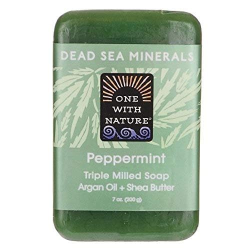 One With Nature Peppermint Dead Sea Mineral Soap, 7 Ounce Bar
