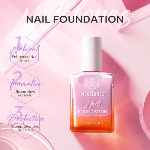 modelones Nail Strengthener Jelly Purple Nail Repair for Damaged Nails Strengthening Polish 15ml Nail Growth and Strengthener Natural Concealer Foundation Nail Care Gifts for Women