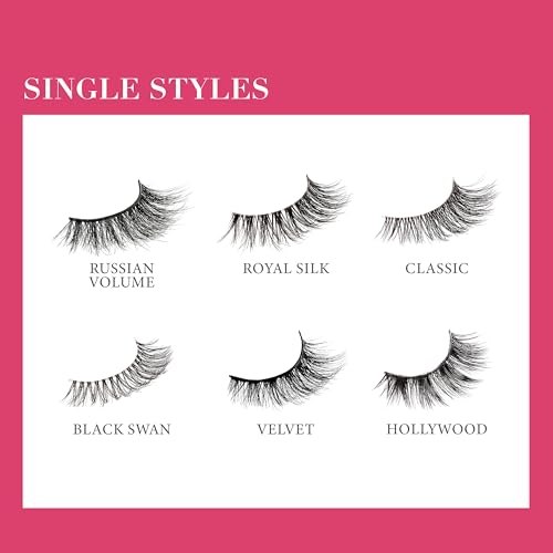 KISS Lash Couture LuXtensions Collection False Eyelashes, Flat Lash Technology, Super Slim Lash Band, Real Lash Extension Fibers, Reusable, Contact Lens Friendly Strip Lashes, Style Classic, 1 Pair