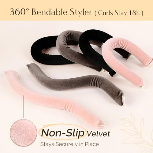 YANIBEST Heatless Hair Curler, Heatless Curls Overnight, No Heat Heatless Curling Rod, Heatless Hair Curlers to Sleep in, 6PCS Rods for Most Hair Types
