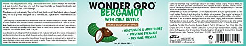 Wonder Gro Bergamot with Shea Butter Hair Grease Styling Conditioner, 12 fl oz - Moisturizes & Adds Shine, Prevents Breakage - Best Dry Hair Formula