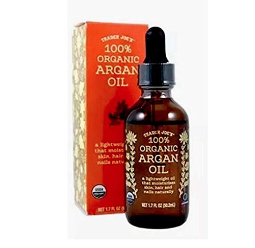 TRADER JOES 100% Organic ARGAN OIL 1.7 Oz - A Lightweight Oil That Moisturizes Skin, Hair and Nails Naturally