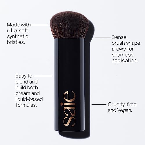 Saie The Big Brush - Soft, Multi-Use Liquid Foundation Brush for Buffing, Blending & Building - Dense Makeup Brush with Cruelty-Free, Synthetic Bristles (1 Count)