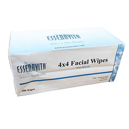 essenavita 4X4 Esthetic Wipe Nonwoven White 200/Pk 4Ply Lint Free