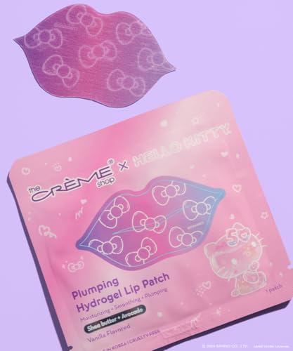 The Crème Shop x Hello Kitty Plumping Hydrogel Lip Patch, Lip Masks for Dry Lips, Hydrating Lip Plumper Mask, Nourishing Lip Care - 50th Year Anniversary Limited Edition (Pack of 3)