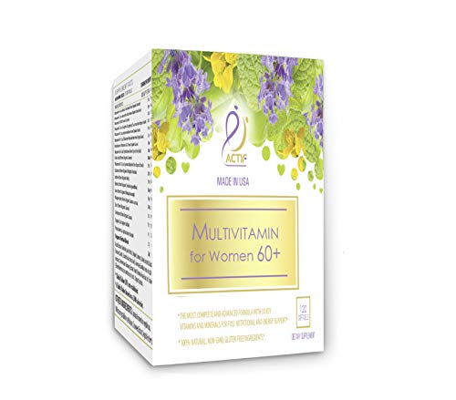ACTIF Multivitamin for Women Age 60+ with 30 Organic Vitamins and Organic Herbs, Non-GMO, Made in USA, 2-Month Supply