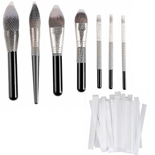 Clothobeauty 40 Pcs Makeup Brushes Guard Protector Set Reusable Expandable Mesh Cover
