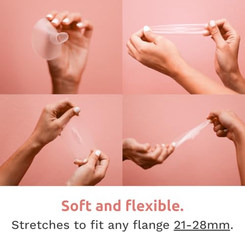 BeauGen Breast Pump Cushion – Soft Stretchy Clear Plastic Insert for Flange Comfort, Fit - Breastfeeding Essential - BPA Free, Food Safe – Fits 21mm, 22mm, 23mm, 24mm, 25mm, 26mm, 27mm, 28mm (1 Pair)