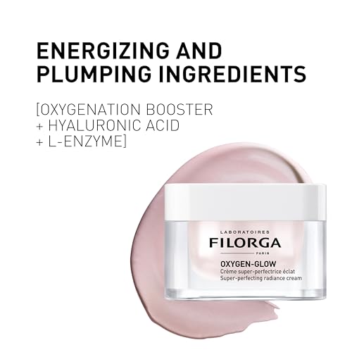 Filorga Oxygen-Glow Super-Perfecting Radiance Daily Skin Cream, Hydrating Treatment with a Moisturizing Boost of Hyaluronic Acid and Detoxifying Enzymes for a Flawless, Wrinkle Free Face, 1.69 fl. oz.