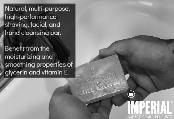 Imperial Barber Glycerin Soap Two in One Cleansing & Shaving Bar Soap 6.2 oz -Made in the USA