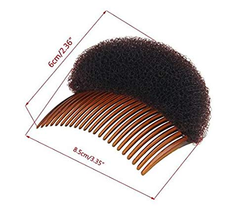 2Pcs Charming Bump It Up Volume Inserts Hair Comb Hair Stick Bun Maker Tool Do Beehive Hair Base Styling Accessories For Women Lady Girl(1 Black+1 Brown)