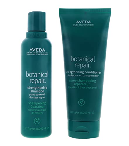 Aveda Botanical Repair Strengthening Shampoo & Conditioner Duo | Strengthens & Repairs Damaged Hair | Helps Prevent Breakage | Bond-Building | Silicone Free, 6.7 Fl Oz (Pack of 2)