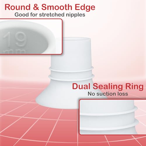 Nenesupply 19mm Flange Insert Compatible with Elvie Flange Pump Parts Elvie Stride Flange Momcozy Medela Flange Spectra Willow Reduce 24mm to 19mm Use as Elvie Inserts Medela Insert Momcozy Insert
