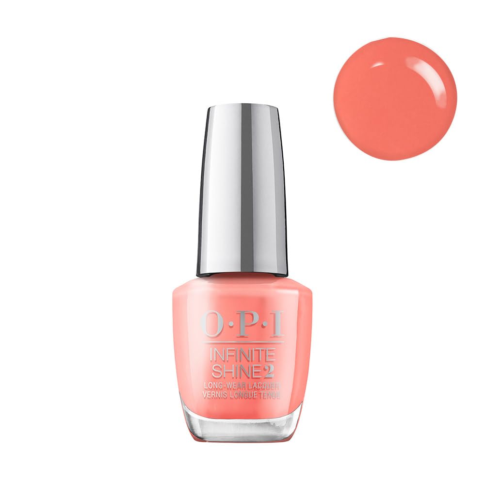 OPI Infinite Shine 2 Long-Wear Lacquer, Opaque & Vibrant Crème Finish Orange Nail Polish, Up to 11 Days of Wear, Chip Resistant & Fast Drying, Summer 2023 Collection, Summer Make the Rules,Flex on the