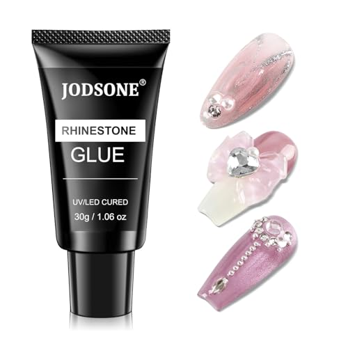 JODSONE 30g Super Strong Gel Rhinestone Glue for Nail Charm, 3D Bling Decoration Art - Cured Need Beauty Gift