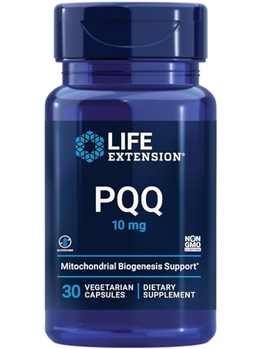Life Extension PQQ Caps – Pyrroloquinoline Quinone, 10 mg – Promotes the Growth of New Mitochondria, ATP, Energy Support – Gluten-Free, Non-GMO, Vegetarian – 30 Capsules