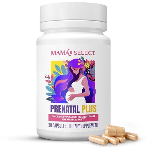 Mama's Select Prenatal Vitamins for Women – Allergen-Free, MTHFR Friendly, Methylated Folate & B Vitamins, Easy-to-Digest, Supports Fetal Development, Once Daily, Vegan, No Biotin