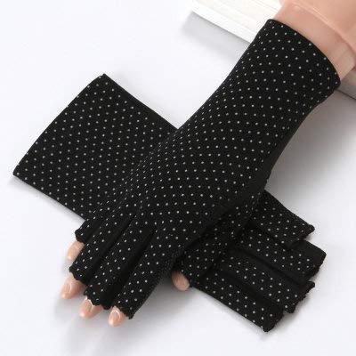 UV Shield Glove Sunblock Fingerless Gloves Manicure UV Protection from UV Drying Lamp for Gel Polish Nail Art UV Protection Driving Gloves Summer Outdoor Gloves for Women and Girl Short and Long,Black