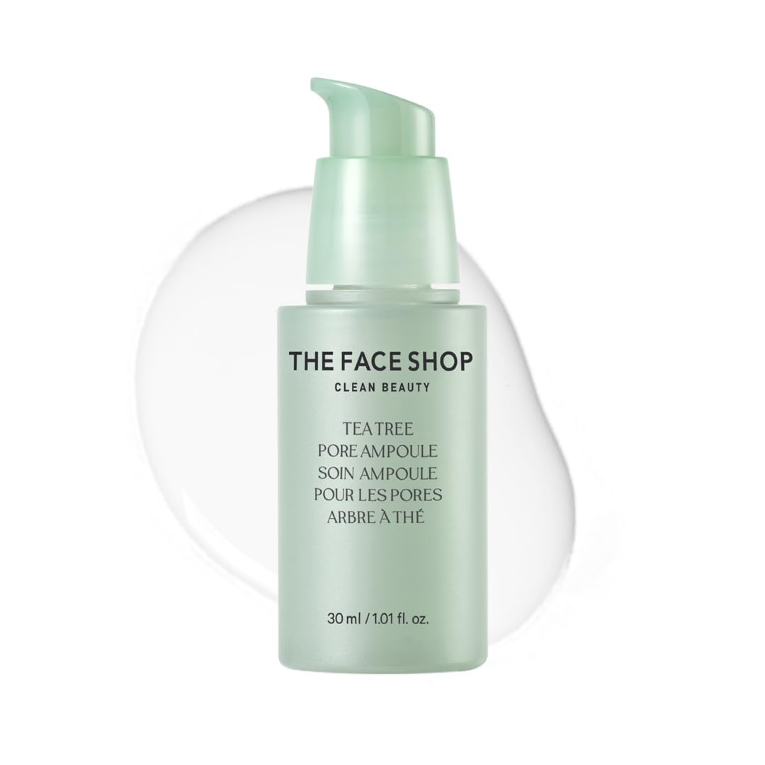 The Face Shop Tea Tree Pore Ampoule - Soothes & Moisturizes Skin, Exfoliating, Hydrating Face Serum, Minimizes Pores - AHA, BHA, PHA, Hyaluronic Acid, Panthenol - Korean Skin Care Moisturizer