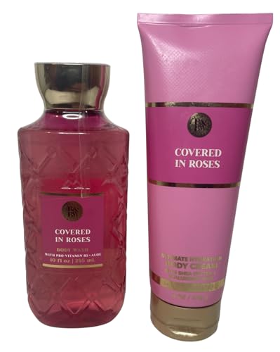 Bath & Body Works Covered In Roses Ultimate Hydration Body Cream and Body Gel Wash 2 Piece Set