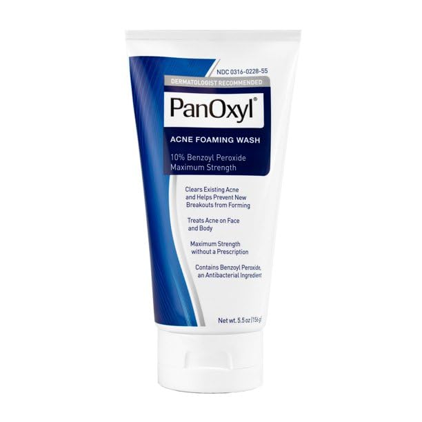 PanOxyl Foaming Acne Wash Maximum Strength 5.5 oz (Pack of 3) (09855)