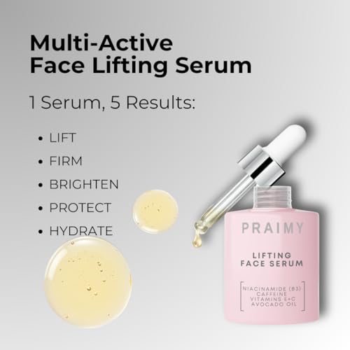 Lifting Face Serum with Niacinamide, Caffeine, Vitamin C & E - Nourishing Botanical Extracts & Avocado Oil - Squalane & Escin Complex for Youthful Radiance and Anti-Aging Treatment 1 fl oz