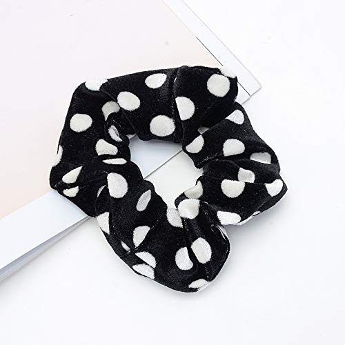 CEOZY 7 Pack Polka Dots Leopard Print Hair Scrunchies Long Hair Hair Eleastic Bands Scrunchy Hair Ties Ropes Ponytail Holders Cloth Bands Sleep, Shower or Make up Scrunchie for Girls and Women