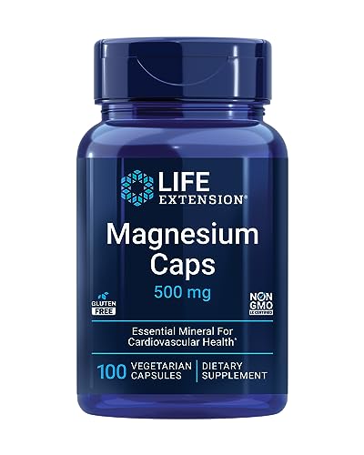 Life Extension Magnesium Caps, 500 mg, magnesium oxide, citrate, succinate, heart health, healthy bones, metabolism support, 100 vegetarian capsules