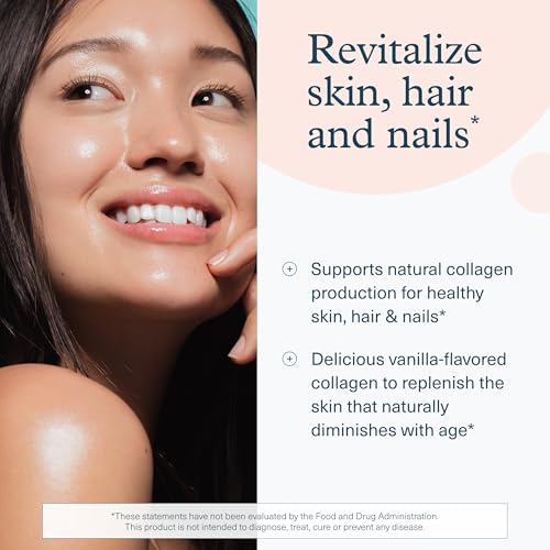 Youtheory Collagen Powder - Premium Collagen Supplement with Vitamin C & Biotin - Supports Healthy Hair, Nails, Skin & Joints* - Dairy, Soy & Gluten Free - Vanilla, 10 oz