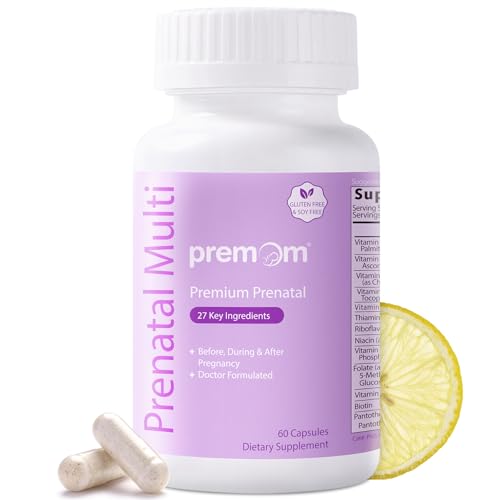 Premom Prenatal Vitamins for Women - Conception for Her Multivitamin: 27 Nutrients, Includes Methyl Folate + Choline + Iron, Traceable Ingredients, Fertility Supplements for Women, Vegan, Non-GMOs