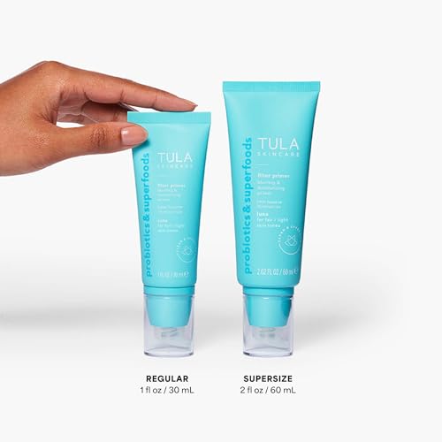 TULA Skin Care Face Filter Blurring and Moisturizing Primer - Luna, Evens the Appearance of Skin Tone & Redness, Hydrates & Improves Makeup Wear, 1fl oz