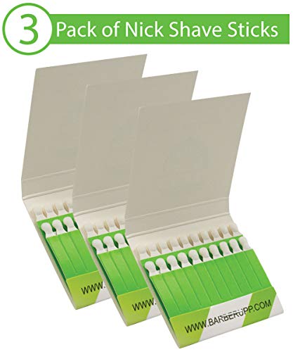 BARBERUPP Styptic Stick Shave Accessories (Green Stix, 3 Pack) Stops Bleeding For Razor Nicks For Men & Women - Sanitary and Great For Barbers or Personal