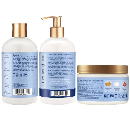 SheaMoisture Shampoo and Conditioner Set, Manuka Honey & Yogurt (13 Oz Ea) + Whipped Curl Cream (11.5 Oz) 3pc Bundle, Hydrate and Repair Shampoo and Conditioner, Shea Moisture Curly Hair Products