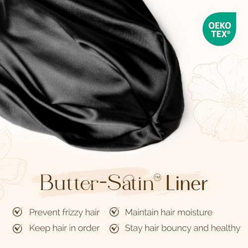 YANIBEST Silk Satin Bonnet Hair Wrap for Sleeping - Adjustable Stay on Silk Lined Slouchy Beanie Hat for Curly Hair and Braids