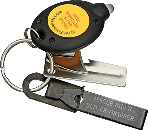 Uncle Bill's Sliver Gripper Tweezers Black Oxide Steel w/Keychain Clip (2-Pack)