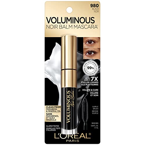 L'Oreal Paris Voluminous Noir Balm Volumizing Mascara, Washable, Black, 0.26 Fl Oz., 1 Count