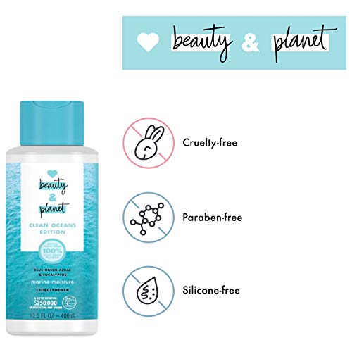 Love Beauty And Planet Marine Moisture Conditioner Clean Oceans Edition Blue-Green Algae & Eucalyptus Hydrating 13.5 oz