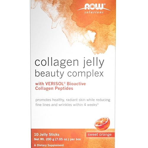 NOW Foods Solutions, Collagen Jelly Beauty Complex, Sweet Orange Flavor, 10 Jelly Sticks