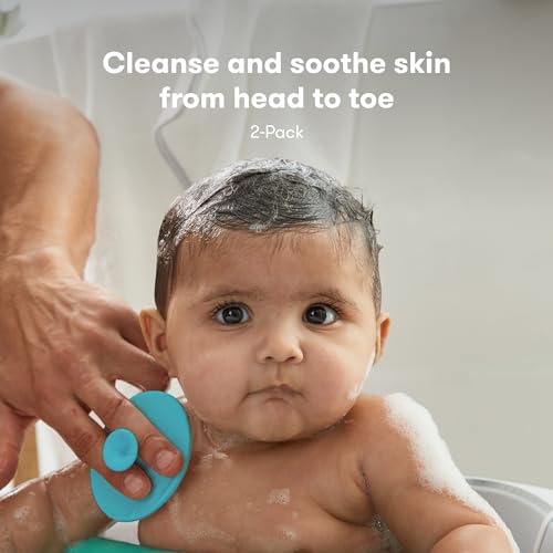 Frida Baby DermaFrida The SkinSoother Baby Bath Brush, Cradle Cap Brush for Babies, Baby Essential for Dry Skin, Cradle Cap Treatment and Eczema, 2 Pack