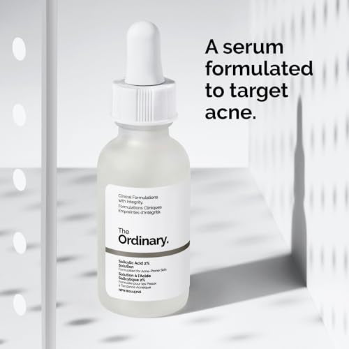 The Ordinary Salicylic Acid 2% Solution, Acne-Fighting Serum for Blemish-Prone Skin, 1 Fl Oz