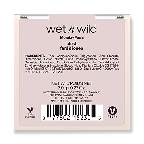 Wet n Wild Mood Cannabis Sativa Seed Oil Infused Makeup, Blush Complexion Enhancer Monday Feels, Natural Coffee Infused