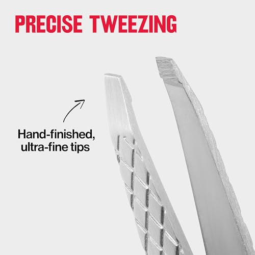Revlon Ultimate Slant Tweezer, Hand-Finished Ultra-Fine Tips for Precise Hair Removal, Perfect for Tweezing The Tiniest Hairs, Made With Stainless Steel, 1 count