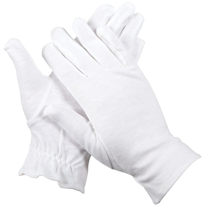 ForPro Professional Collection Premium Cotton Gloves, 7 Pairs White for Moisturizing Hands Overnight, Inspection Cloth Quality, Eczema Dry Sensitive Skin Spa Therapy, Elastic Wristband