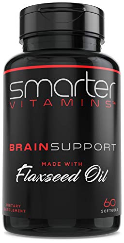 Smarter Brain Support Nootropic Supplement, Made with Alpha-GPC, L-Tyrosine & Acetyl L-Carnitine ALCAR, Flaxseed Oil, ALA DHA, 60 Softgel Energy Pills