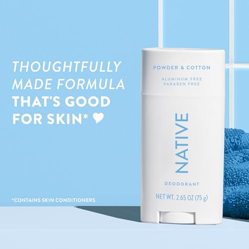 Native Deodorant | Natural Deodorant for Men, Aluminum Free with Baking Soda, Probiotics, Coconut Oil and Shea Butter | Powder & Cotton