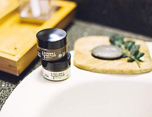 Eco Lips LIP SUGAR SCRUB 2 Pack (2- 0.5oz jars) 100% Organic Lip Care Treatment with Organic Sugar & Coconut Oil - Gently Exfoliate & Polish Dry, Flaky Lips, 100% Edible (Vanilla Bean & Brown Sugar)