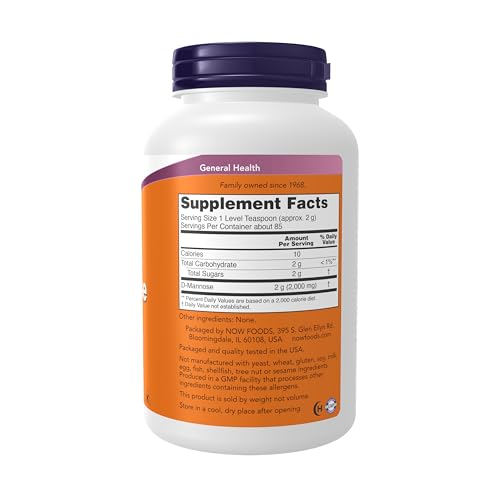 NOW Foods Supplements, D-Mannose Powder, Non-GMO Project Verified, Healthy Urinary Tract*, 6-Ounce