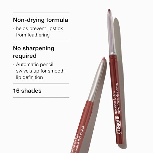 Clinique Long Lasting Quickliner Lip Liner | Non-Drying + No Sharpening, Crushed Berry