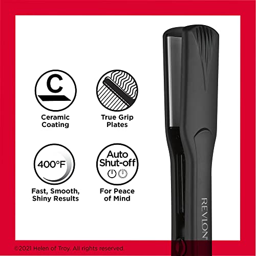 Revlon Smooth and Straight Ceramic Flat Iron | Fast Results, Smooth Styles,1.5 Inch (Pack of 1)